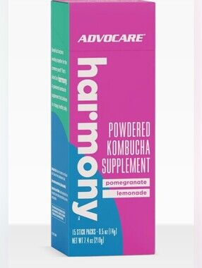 NIB•Advocare Powdered Kombucha Supplement•Pomegranate Lemonade 🍋•15 Stick Packs